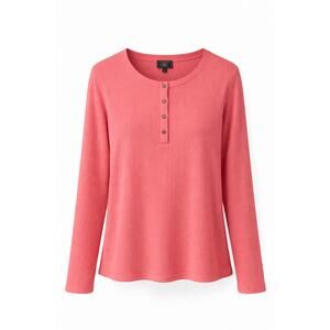 Y2K 90s Henley Top Womens Size M Long Sleeve Classic Casual Urban Outdoors